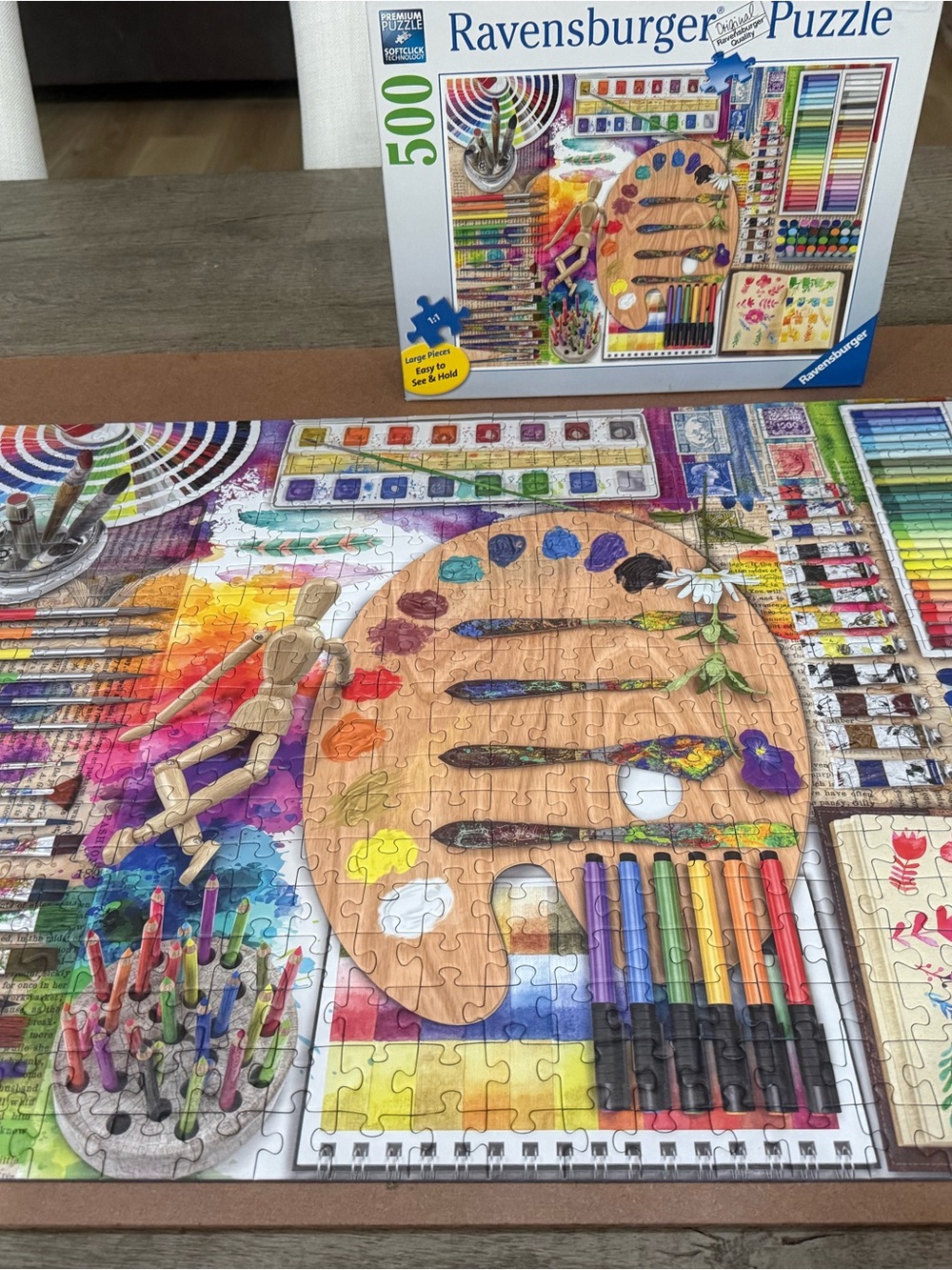 Ravensburger Colorful Artist Palette Puzzle with Paints and Tools
